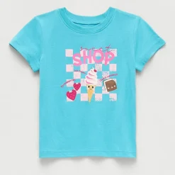Okie Dokie Toddler & Little Girls Round Neck Short Sleeve Regular Fit Graphic T-Shirt