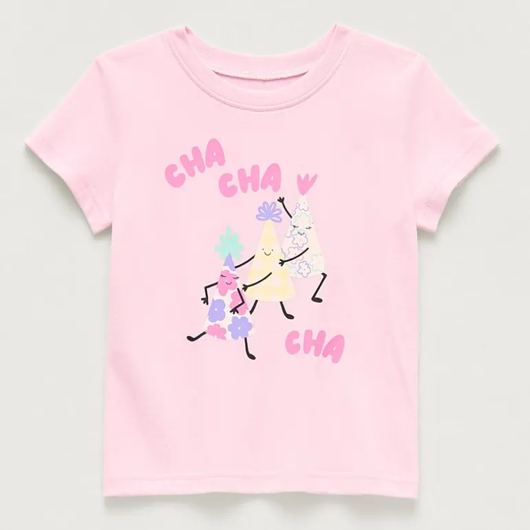 Okie Dokie Toddler & Little Girls Round Neck Short Sleeve Regular Fit Graphic T-Shirt