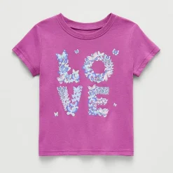 Okie Dokie Toddler & Little Girls Round Neck Short Sleeve Regular Fit Graphic T-Shirt
