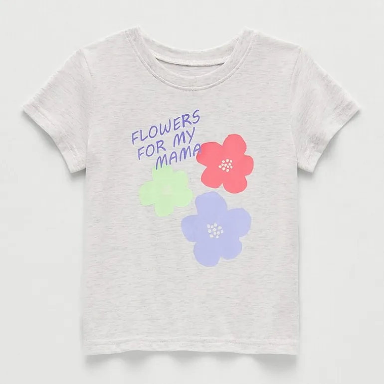 Okie Dokie Toddler & Little Girls Round Neck Short Sleeve Regular Fit Graphic T-Shirt