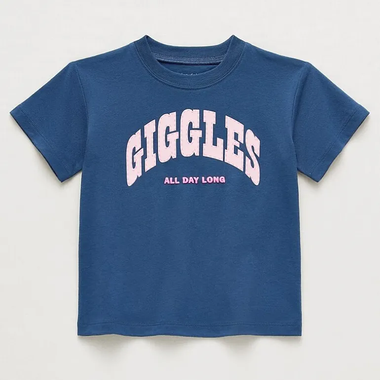 Okie Dokie Toddler & Little Girls Round Neck Short Sleeve Relaxed Fit Graphic T-Shirt