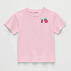Okie Dokie Toddler & Little Girls Round Neck Short Sleeve Relaxed Fit Graphic T-Shirt