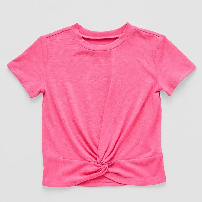 Okie Dokie Toddler & Little Girls Round Neck Short Sleeve T-Shirt
