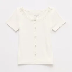Okie Dokie Toddler & Little Girls Round Neck Short Sleeve Peplum Top