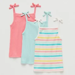 Okie Dokie Toddler & Little Girls Straight Neck Sleeveless 3 Pack Tank Top