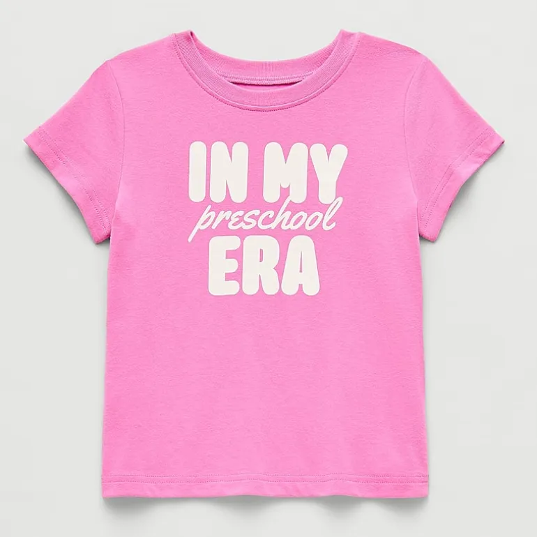 Okie Dokie Toddler & Little Girls Round Neck Short Sleeve Regular Fit Graphic T-Shirt