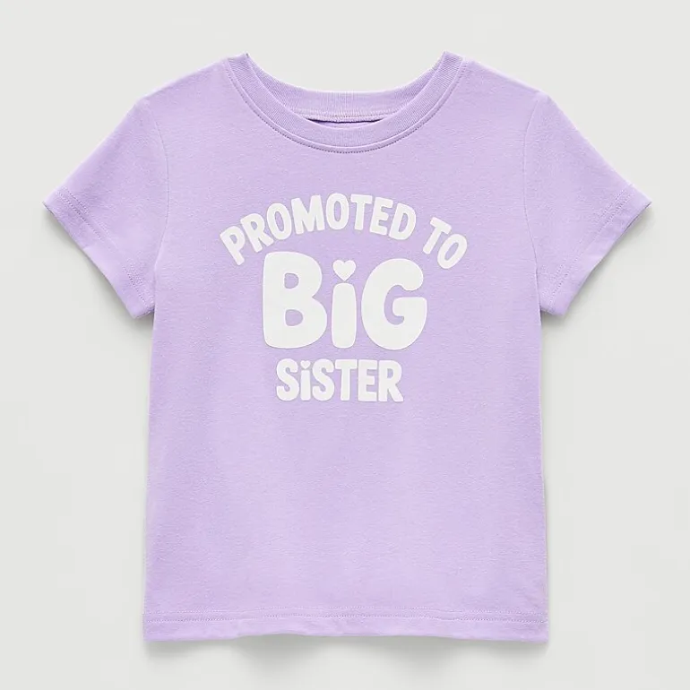 Okie Dokie Toddler & Little Girls Round Neck Short Sleeve Regular Fit Graphic T-Shirt