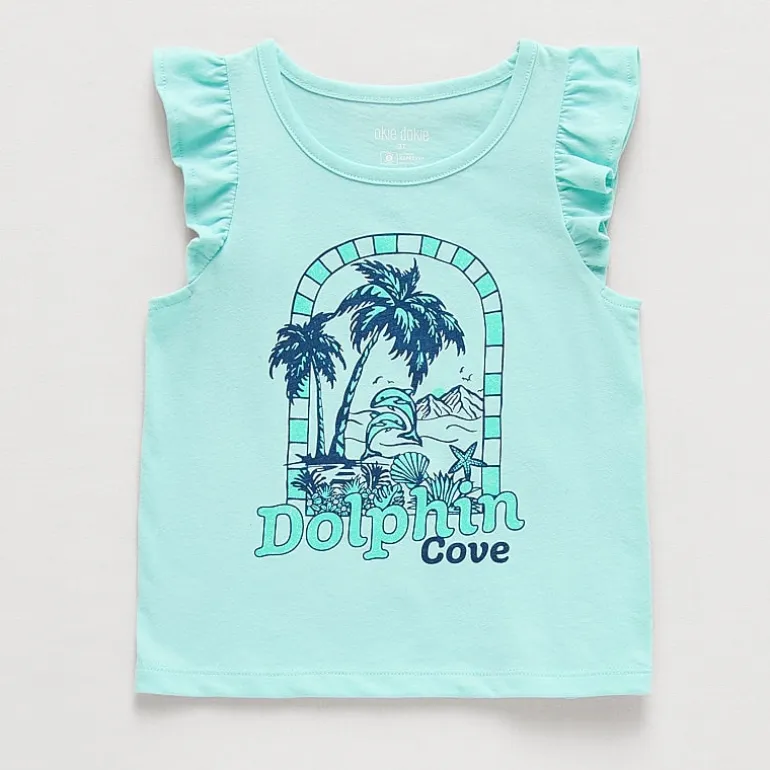 Okie Dokie Toddler & Little Girls Round Neck Sleeveless Tank Top