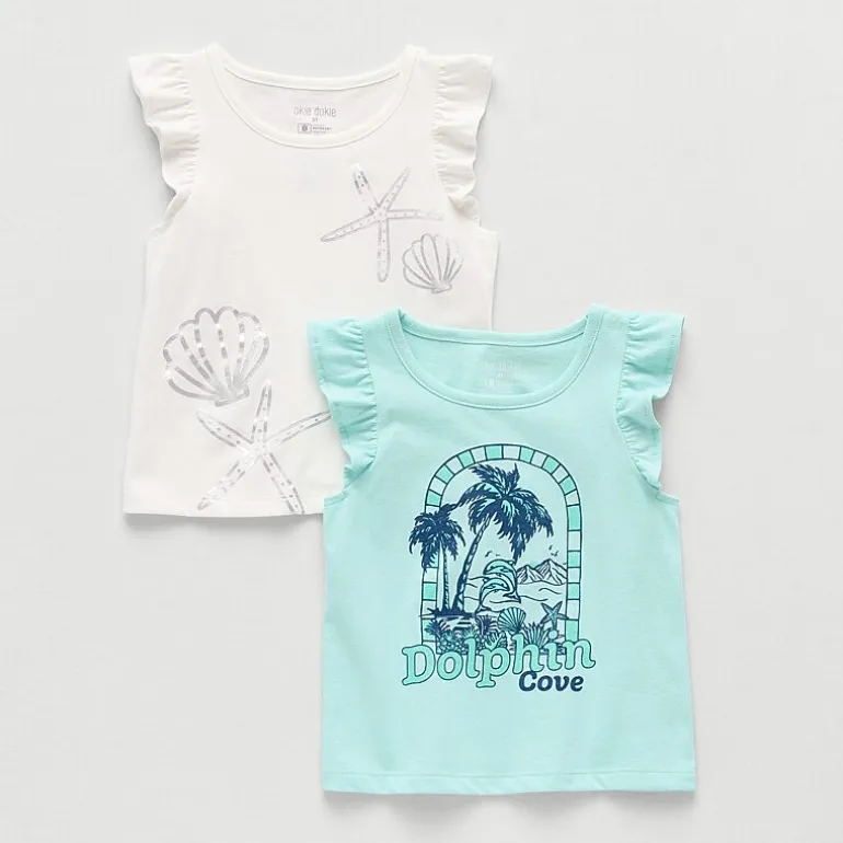 Okie Dokie Toddler & Little Girls Round Neck Sleeveless 2-pc. Tank Top