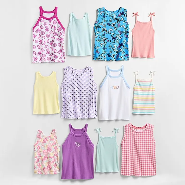 Okie Dokie Toddler & Little Girls Crew Neck Sleeveless Tank Top