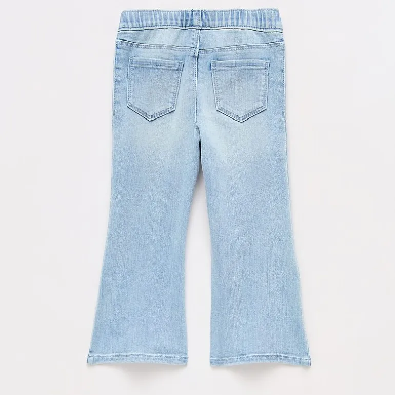 Okie Dokie Toddler & Little Girls Adjustable Waist Stretch Fabric Flare Leg Jean