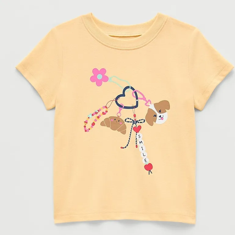 Okie Dokie Toddler & Little Girls Round Neck Short Sleeve Regular Fit Graphic T-Shirt