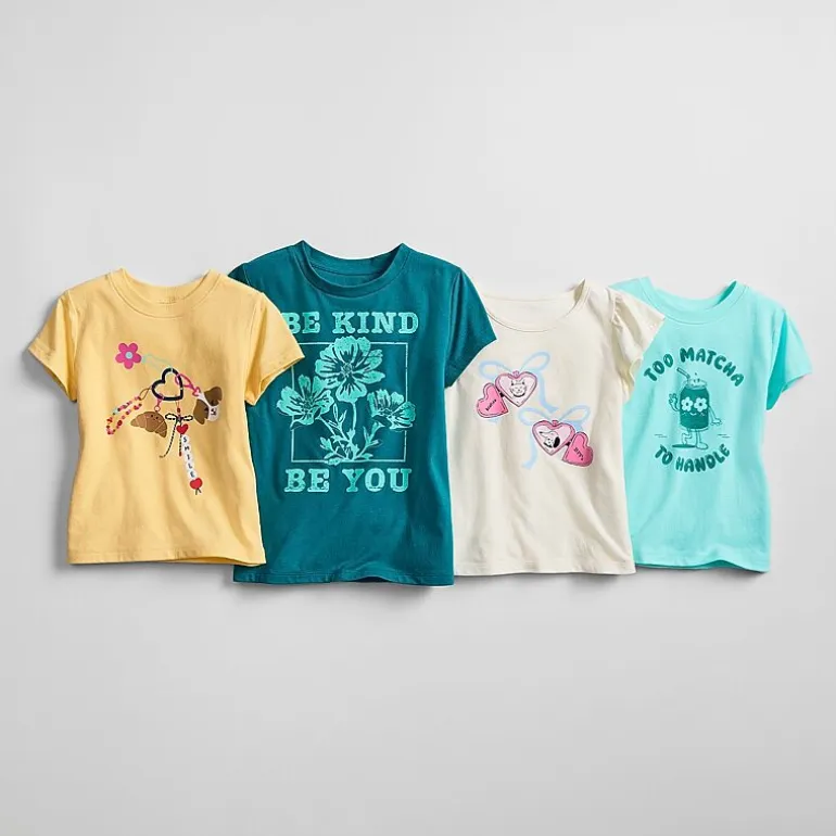 Okie Dokie Toddler & Little Girls Round Neck Short Sleeve Regular Fit Graphic T-Shirt