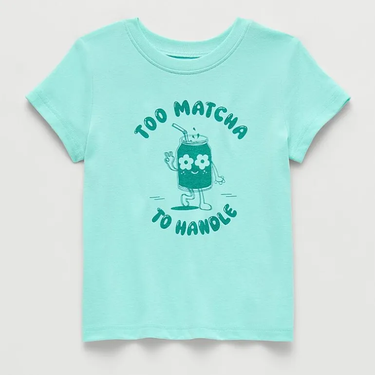 Okie Dokie Toddler & Little Girls Round Neck Short Sleeve Regular Fit Graphic T-Shirt
