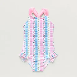 Okie Dokie Toddler & Little Girls Striped Sleeveless One Piece Swimsuit