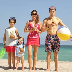 Okie Dokie Toddler & Little Girls UV Protection Striped 2-pc. Rash Guard Set