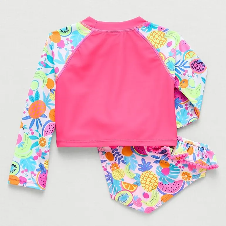 Okie Dokie Toddler & Little Girls Floral 2-pc. Rash Guard Set