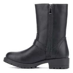 Olivia Miller Little & Big Kid Girls Moto Lug Sole Flat Heel Motorcycle Boots