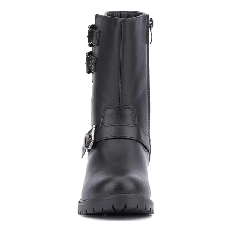 Olivia Miller Little & Big Kid Girls Moto Lug Sole Flat Heel Motorcycle Boots