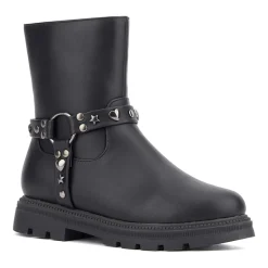 Olivia Miller Little & Big Kid Girls Harness Lug Flat Heel Chelsea Boots