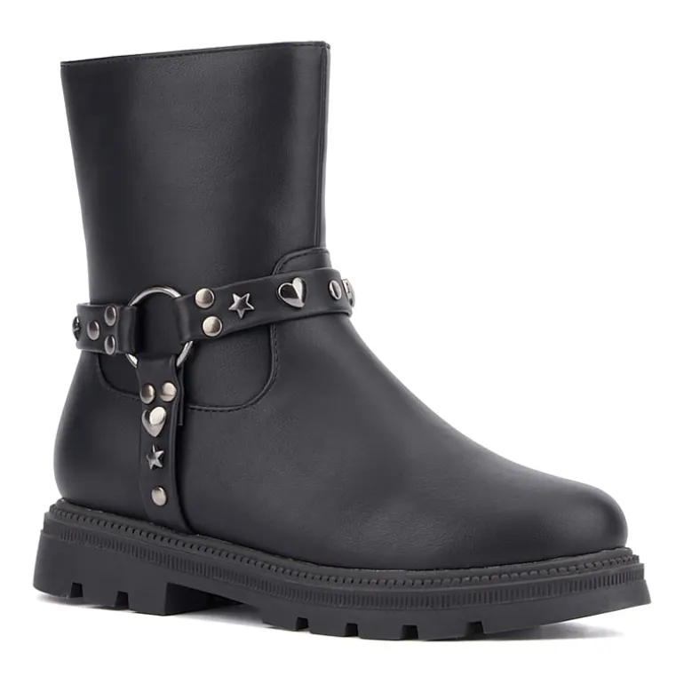 Olivia Miller Little & Big Kid Girls Harness Lug Flat Heel Chelsea Boots
