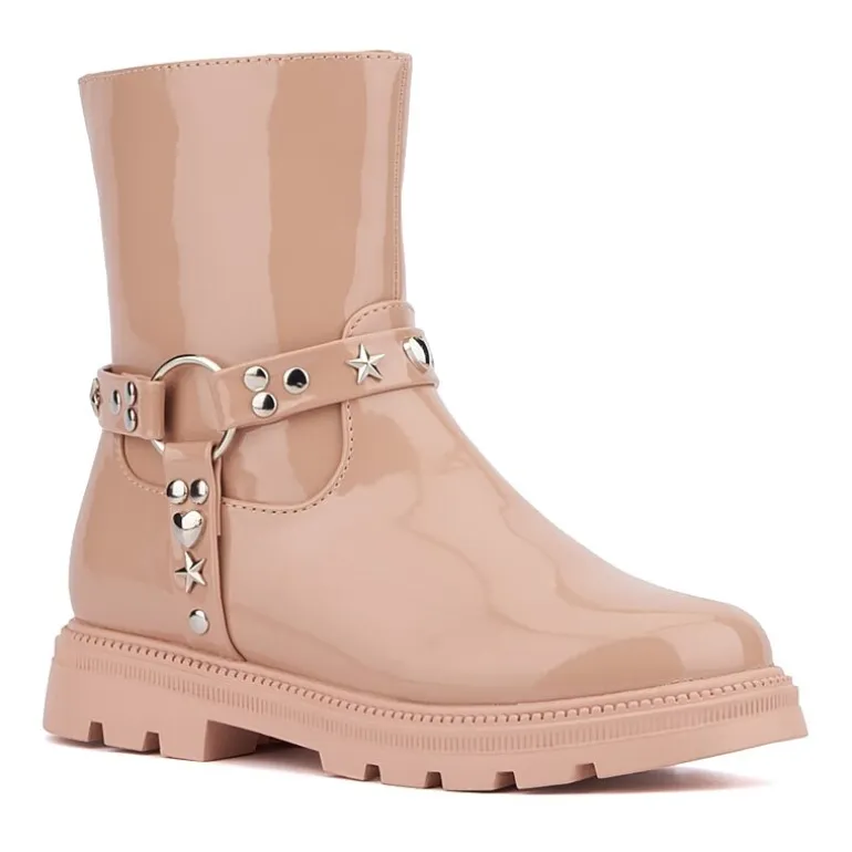 Olivia Miller Little & Big Kid Girls Harness Lug Flat Heel Chelsea Boots