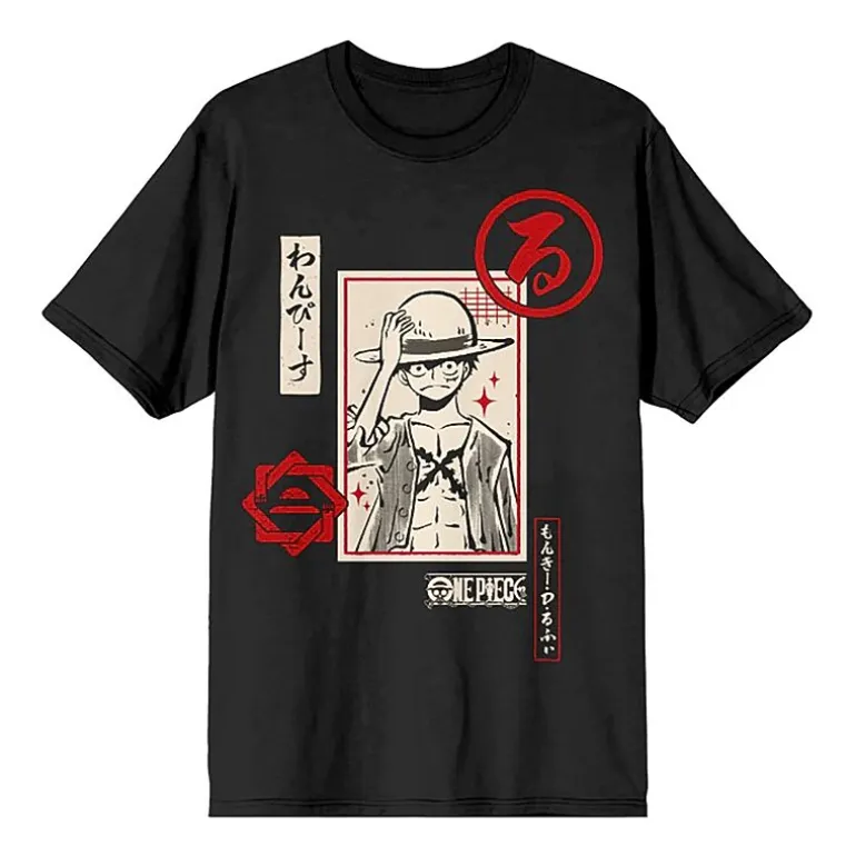 One Piece Mens Crew Neck Short Sleeve Regular Fit Graphic T-Shirt