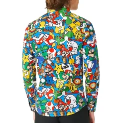 Opposuits Big Kid Boys Spread Collar Long Sleeve Super Mario Dress Shirt