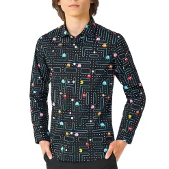 Opposuits Big Kid Boys Spread Collar Long Sleeve Pacman Dress Shirt