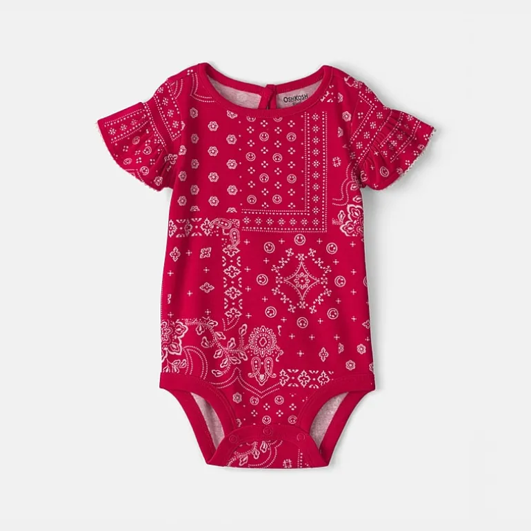 Oshkosh Baby Girls Round Neck Short Sleeve Bodysuit