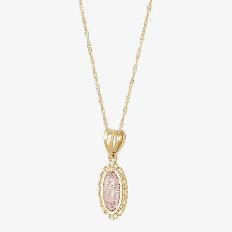 Our Lady Of Guadalupe / Nuestra Senora De Guadalupe Womens 14K Gold 14 Inch Pendant Necklace