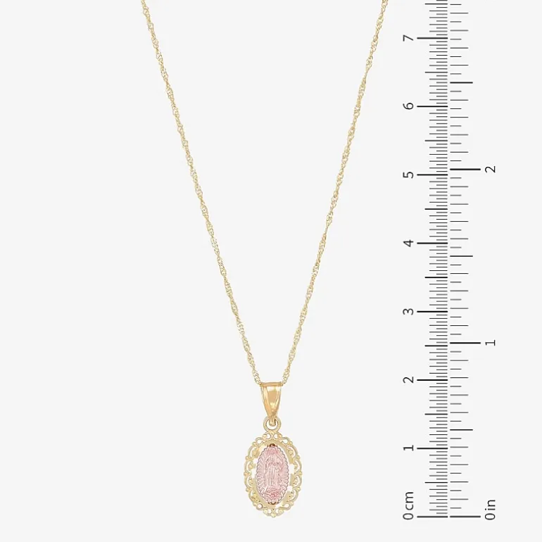 Our Lady Of Guadalupe / Nuestra Senora De Guadalupe Womens 14K Gold 14 Inch Pendant Necklace
