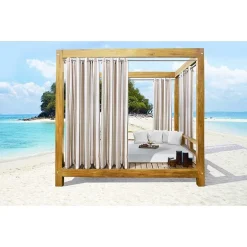Outdoor Decor Seascapes Stripe Grommet Top Light-Filtering Set of 2 Outdoor Curtain Panel