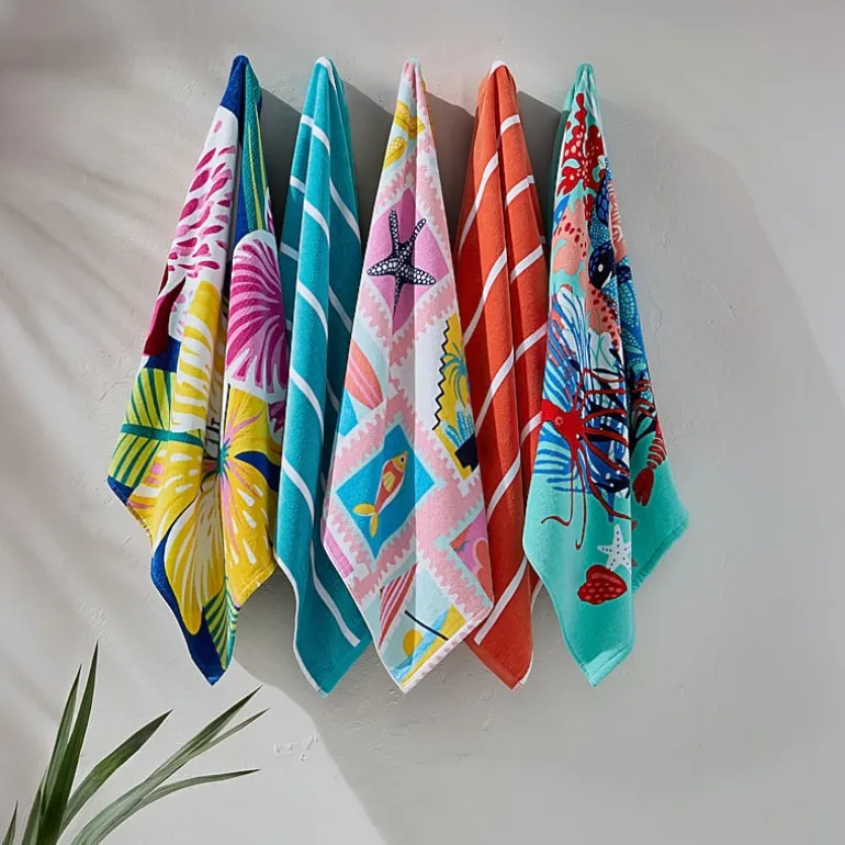 Outdoor Oasis Beach Stamps Print Beach Towel