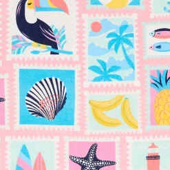 Outdoor Oasis Beach Stamps Print Beach Towel