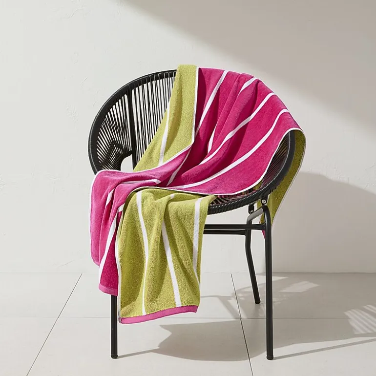 Outdoor Oasis Cabana Stripe Double-sided Beach Towel