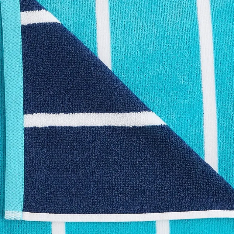 Outdoor Oasis Cabana Stripe Reversible Beach Towel