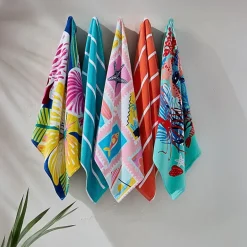 Outdoor Oasis Orchid Print Beach Towel