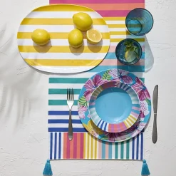 Outdoor Oasis Stripe Print 4-pc. Melamine Pasta Bowl