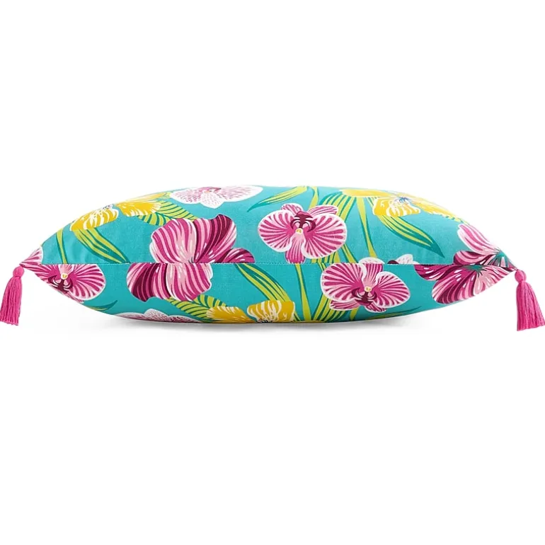 Outdoor Oasis 14"X 20" Orchid Print Lumbar Pillow