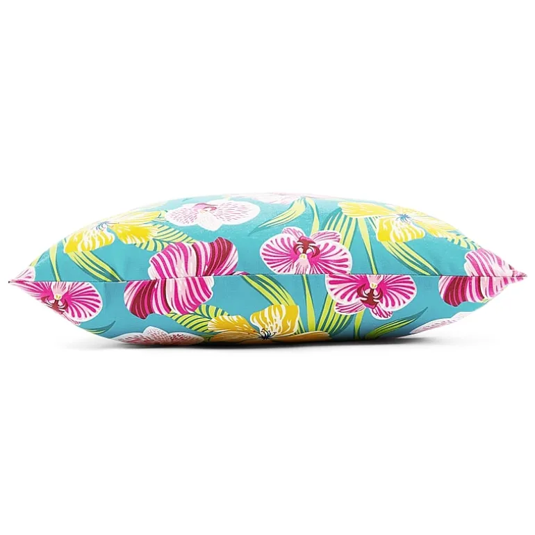 Outdoor Oasis 20"X 20" Orchid Print Square Throw Pillow