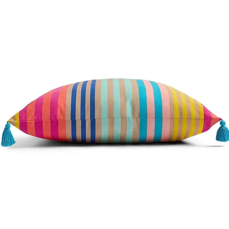 Outdoor Oasis 20"X 20" Stripe Print Square Throw Pillow