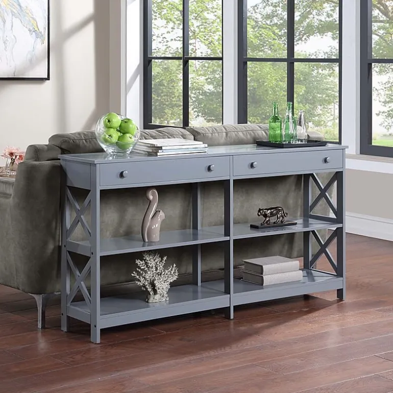Oxford 2-Drawer Storage Console Table with Shelves