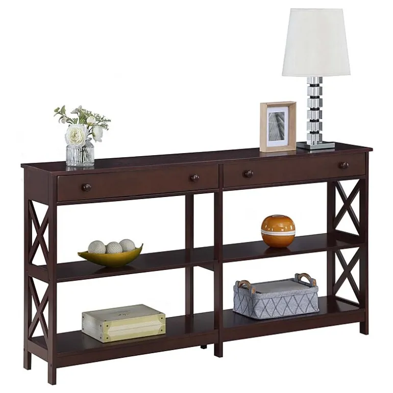 Oxford 2-Drawer Storage Console Table with Shelves