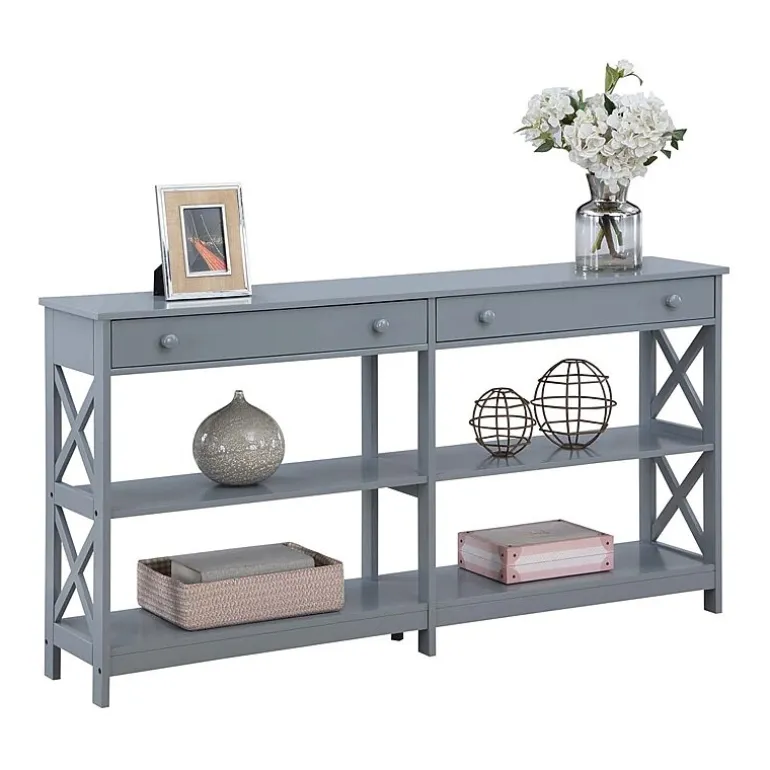 Oxford 2-Drawer Storage Console Table with Shelves
