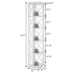 Oxford 5-Shelf Corner Bookcase