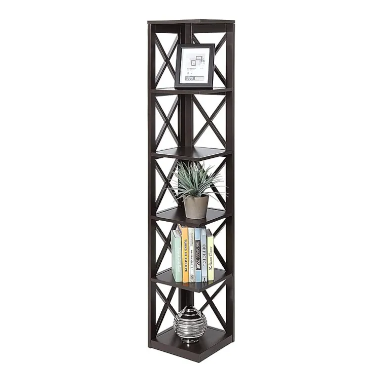 Oxford 5-Shelf Corner Bookcase