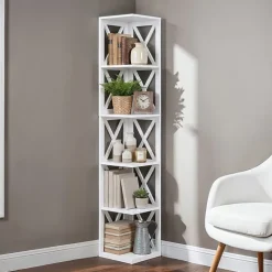 Oxford 5-Shelf Corner Bookcase