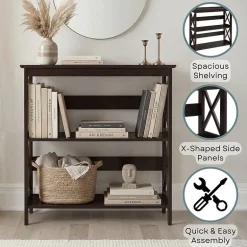 Oxford 3-Tier Bookcase Entryway Hall Table