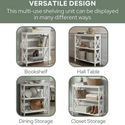 Oxford 3-Tier Bookcase Entryway Hall Table